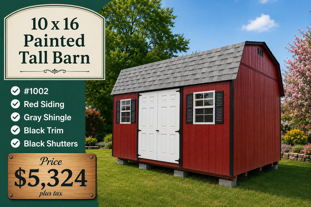 10 x 16 Painted Tall Barn #1002