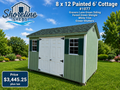 8 x 12 Painted 6' Cottage #1077
