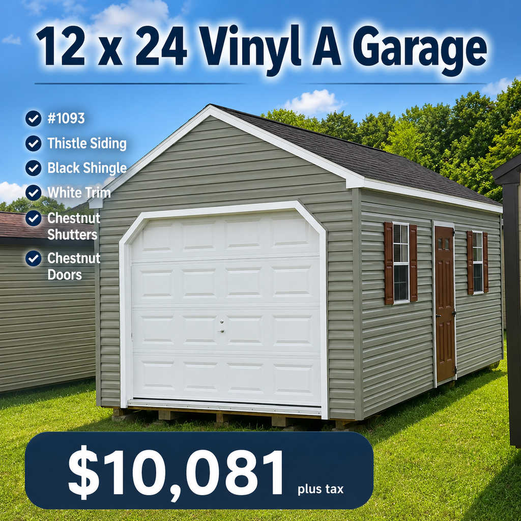 12 x 24 Vinyl A Garage #1093
