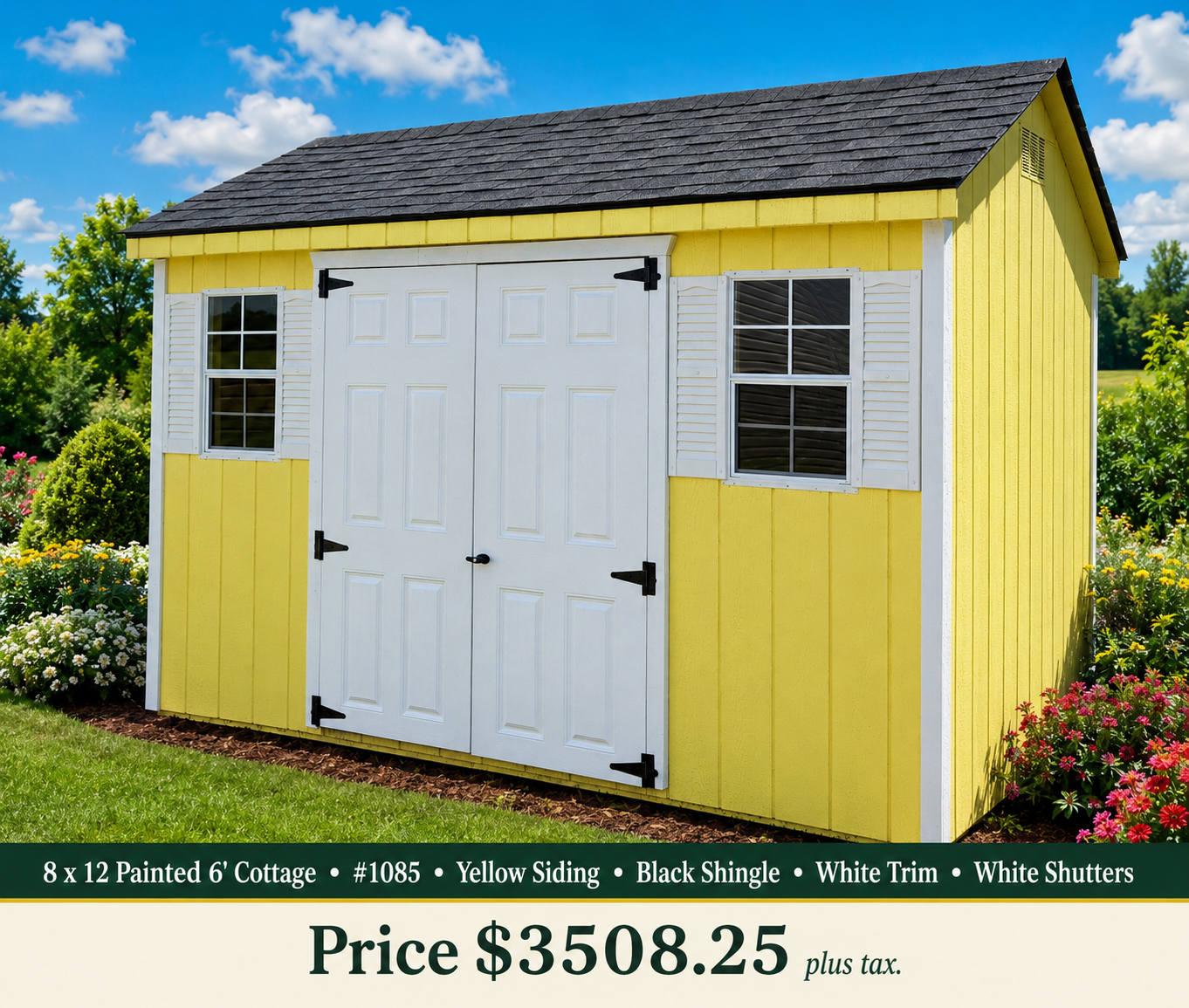 8 x 12 Painted 6' Cottage #1085