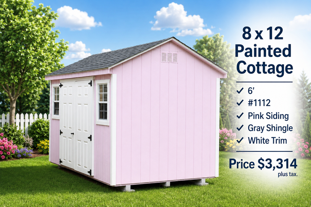 8 x 12 Painted Cottage 6' #1112
