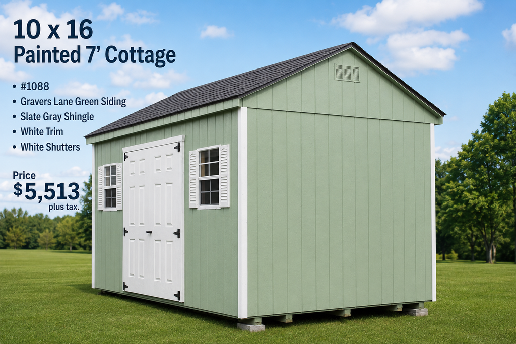 10 x 16 Painted 7' Cottage #1088