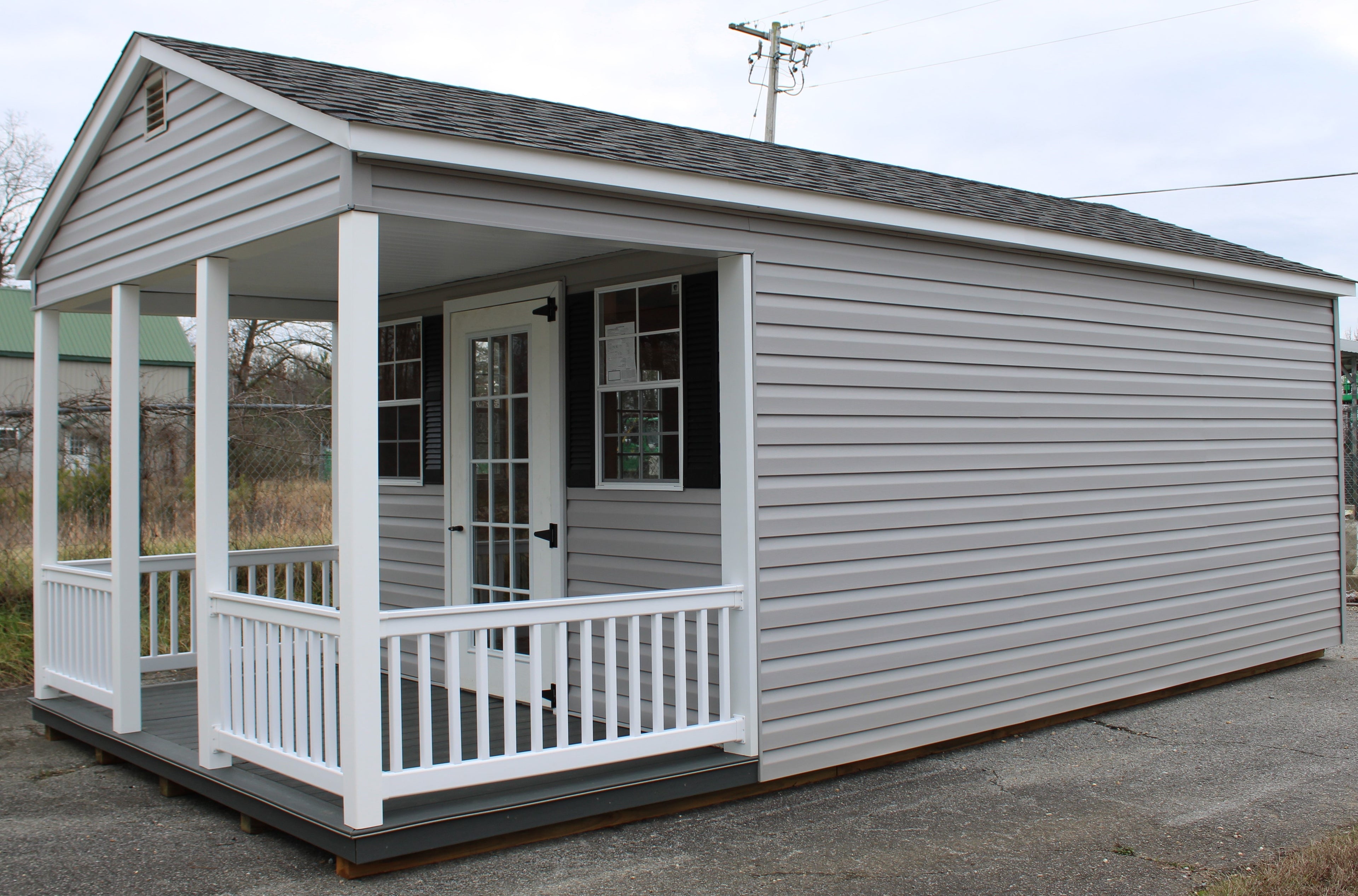 12 x 24 Vinyl 7' Cottage with Porch #1004