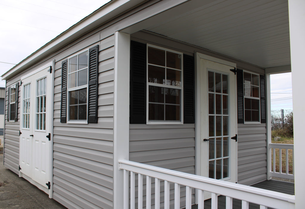 12 x 24 Vinyl 7' Cottage with Porch #1004