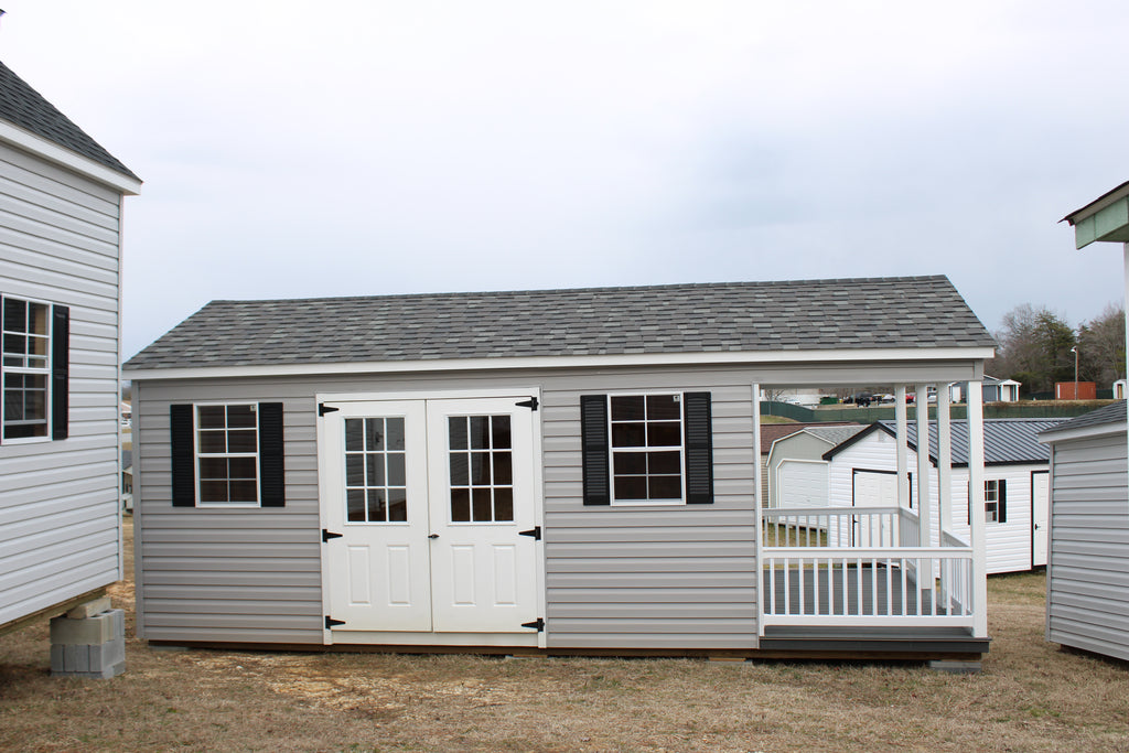 12 x 24 Vinyl 7' Cottage with Porch #1004